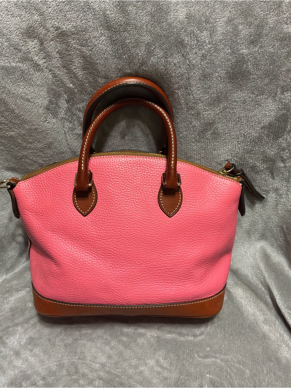 GUC Dooney & Bourke Pebble Grain Darcy Dome Satchel, Color Bubble Gum - Picture 2 of 8